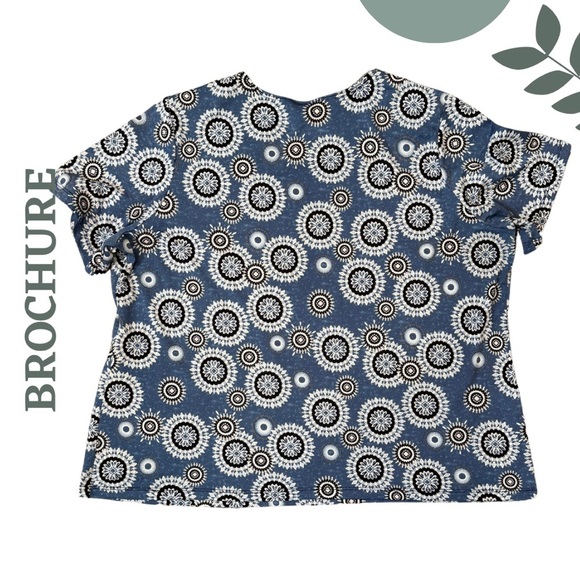 🛍️3/$40 Casual Short Sleeve Mandala Tee by Brochure Graphic Print Relaxed Fit 3X - Picture 2 of 5